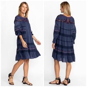 NEW Johnny Was Blue Embroidered Dress